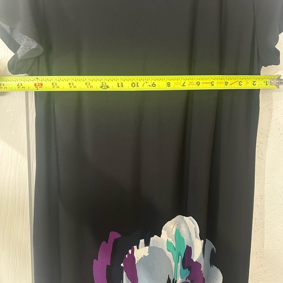 Danny & Nicole Black Dress with Bold Floral Design - Picture 7 of 9